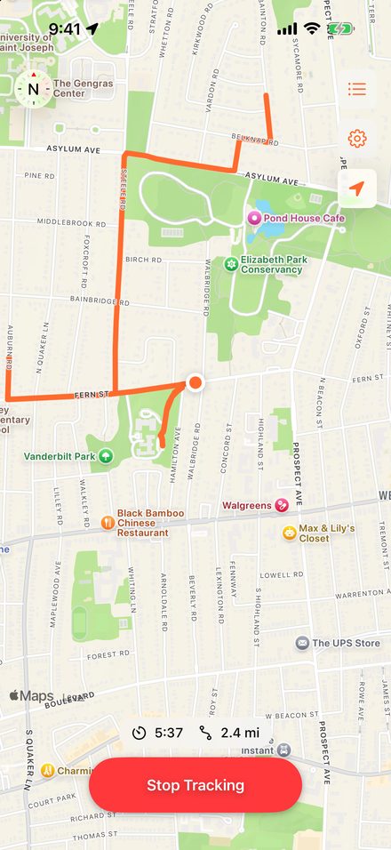 Recording a route on the map